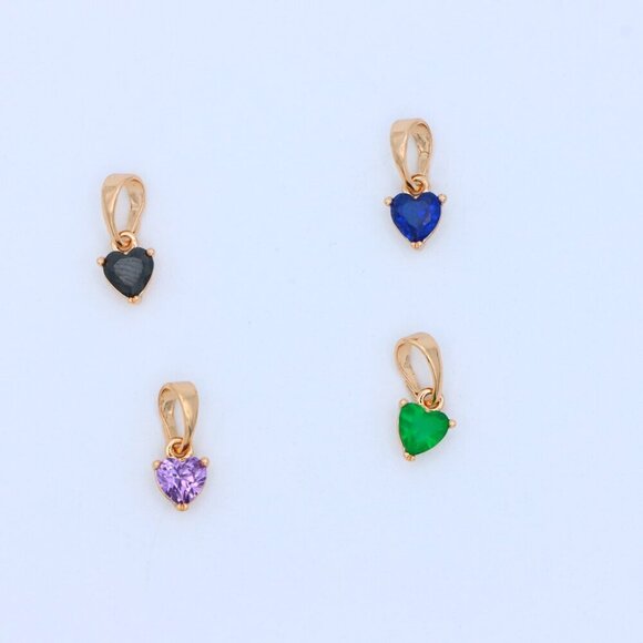 "Charming Heart-Shaped Blue Pendant in Gold, XPPT1305 - Picture 10 of 13